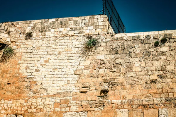 Close Muro Ocidental Muro Das Lamentações Muitas Vezes Encurtado Para — Fotografia de Stock