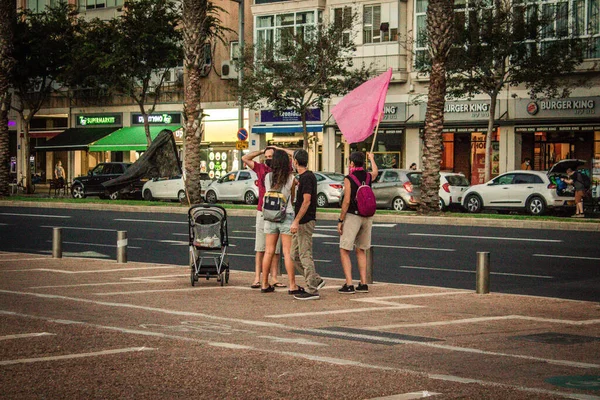 Τελ Αβίβ Ισραήλ Οκτωβρίου 2020 Άγνωστοι Άνθρωποι Που Συμμετέχουν Διαδήλωση — Φωτογραφία Αρχείου