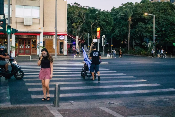 Tel Aviv Israel Oktober 2020 Ongeïdentificeerde Mensen Die Deelnemen Aan — Stockfoto