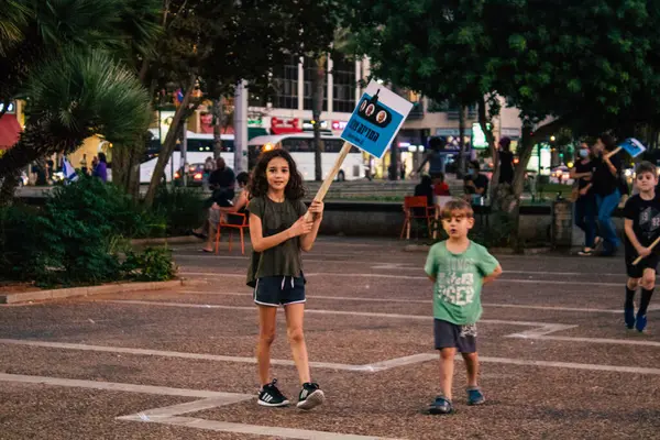 Tel Aviv Israel Octubre 2020 Personas Identificadas Participan Una Protesta — Foto de Stock