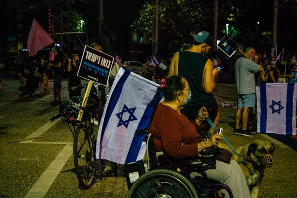 Tel Aviv Israel Octubre 2020 Personas Identificadas Participan Una Protesta — Foto de Stock