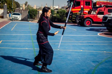 Seville, İspanya, 20 Eylül 2025 Holored Estelar animasyon grubu Sevilla 'da düzenlenen Uluslararası Kurtarma Günü' ne katılıyor..