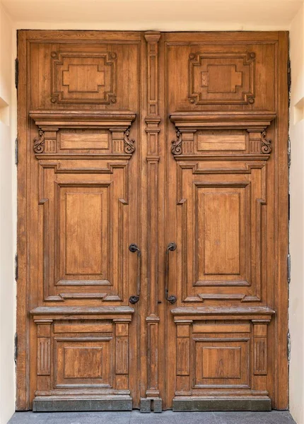 Antiguas Puertas Decorativas Madera Roble — Foto de Stock