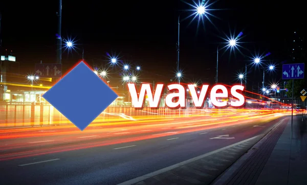 Hareketli hızlı yol, bir Cryptocurrency blockchain platformu, dijital para üzerinde dalgalar para kavramı