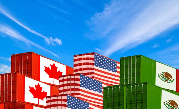 Koncepce Usmca Nebo Nové Dohody Nafta Spojené Státy Mexiko Kanada — Stock fotografie