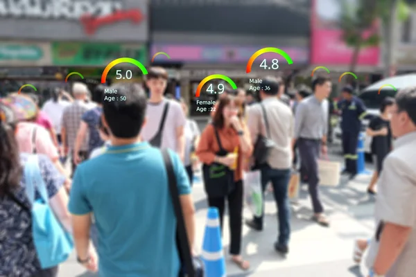Sosyal kredi puanı kavramı, akıllı AI analytics tanımlamak kişi teknolojisi, akıllı değerlendirmesi, itibar.