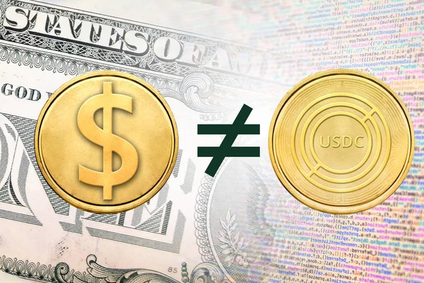 Concept Image Usdc Coin Unequal Usd Coin Cryptocurrency — Stock Photo, Image