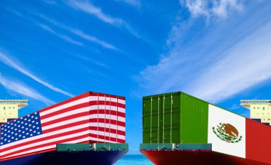 ABD - Meksika ticaret savaş, ekonomi çatışma, bize tarifeler, vergi, görüntünün kavramı ticaret sürtüşmeler