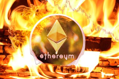 Şenlik ateşi, fiyat değer kavramı fotoğraf aşağı gidiş Ethereum gömme