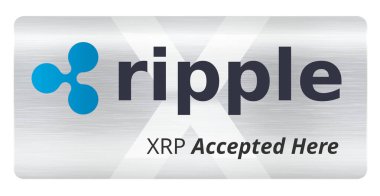 Dalgalanma ya da Xrp sikke simge afiş metin 
