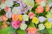 Картина, постер, плакат, фотообои "pastel rose artificial flowers bouquet", артикул 234368040