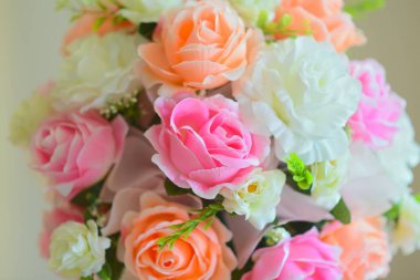 Pastel Rose yapay çiçek buketi