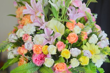 Pastel Rose yapay çiçek buketi