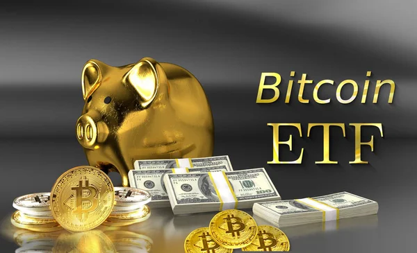  Bitcoin Etf (döviz ticareti fon) Menkul Kıymetler Borsası, yatırım, kripto para kavramı