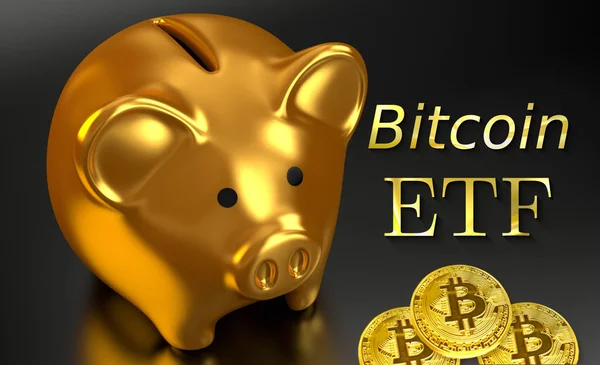 Pojęcie Bitcoin Etf Exchange Obrocie Funduszu Krypto Waluty Giełda Papierów — Zdjęcie stockowe