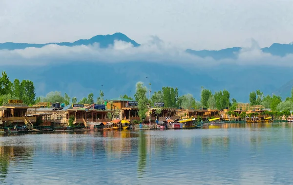 Srinagar Sverige April 2017 Livsstil Dal Lake Människor Som Lever — Stockfoto