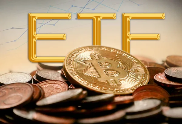 Bitcoin Etf (döviz ticareti fon) Menkul Kıymetler Borsası, yatırım, kripto para kavramı