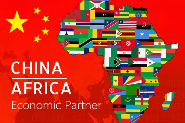 Image Conceptuelle Des Relations Économiques Chine Afrique Commerce Bilatéral Chine — Photo