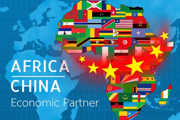 Concetto Immagine Delle Relazioni Economiche Cina Africa Commercio Bilaterale Cina — Foto Stock