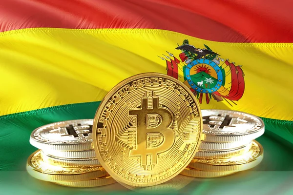 Bolivya bayrak, Cryptocurrency, dijital para kavramı phot sikkelerinde Bitcoin