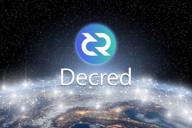 Yüzen dünya ağı, Cryptocurrency blockchain platformu, dijital mone Decred para kavramı