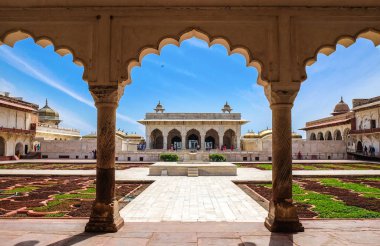 Has mahal ve bakan Bahçe, agra fort, agra, Hindistan