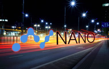 Hareketli hızlı yol, bir Cryptocurrency blockchain platformu, dijital mone üzerinde Nano Para kavramı