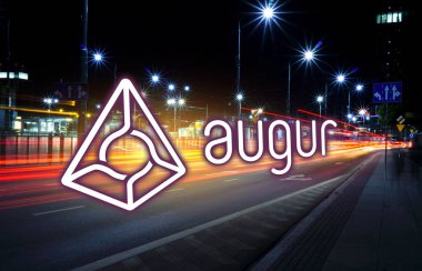 Hareketli hızlı yol, bir Cryptocurrency blockchain platformu, dijital para üzerinde augur para kavramı