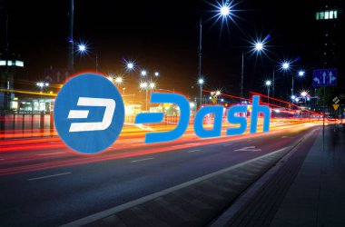 Hareketli hızlı yol, bir Cryptocurrency blockchain platformu, dijital mone üzerinde Dash para kavramı