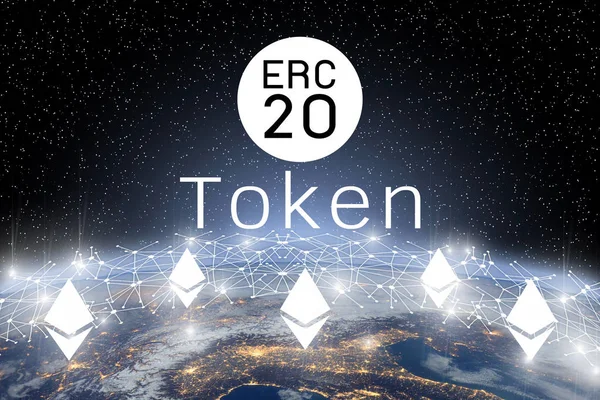 Ethereum Erc20 Token teknolojisi, Cryptocurrency blockchain platformu, dijital para kavramı