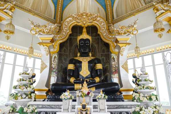 Khonkaen Thaiföld 2018 Június Fekete Buddha Kép Wat Thung Setthi — Stock Fotó