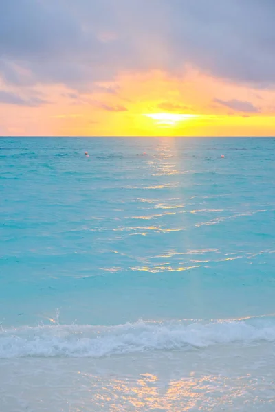 Turquoise Sea Red Sunset Maldive Island — Stock Photo, Image