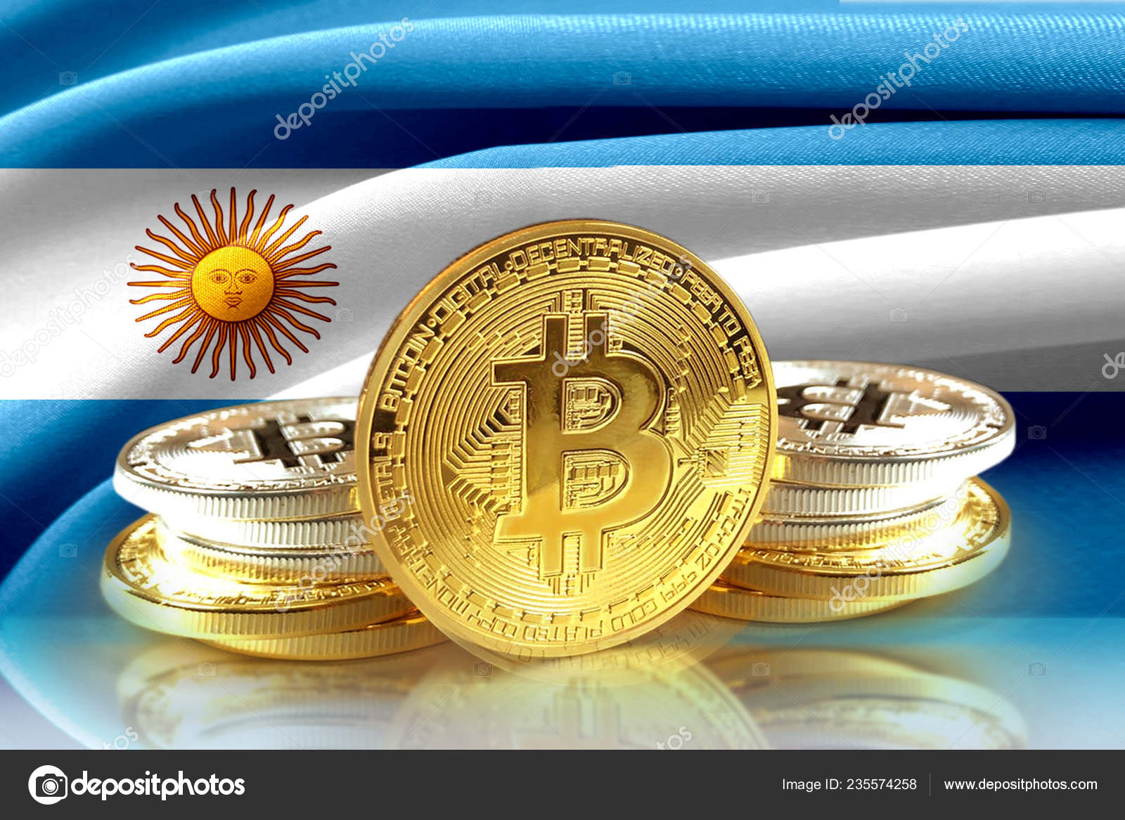 Bitcoin Coins Argentina Flag Cryptocurrency Concept Photo — Stock Editorial  Photo © giggswalk #235574258