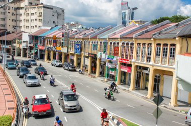 George Town, Malezya-11 Kasım: George Town, Penang, Malaysia 'daki miras evleri. George Town, Malezya 'nın en popüler yerlerinden biridir. 11 Kasım 2009