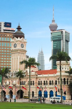 Kuala Lumpur, Malezya-Kasım 19: Sultan Abdul Samad bina, tarihi bir dönüm noktası inşa, Raja Laut yol boyunca ve ters Dataran Merdeka bulunmaktadır. 19 Kasım 2009