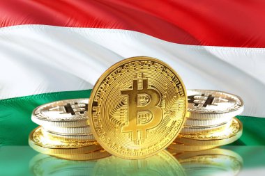 İrlanda'nın bayrak, Cryptocurrency, dijital para kavramı phot sikkelerinde Bitcoin