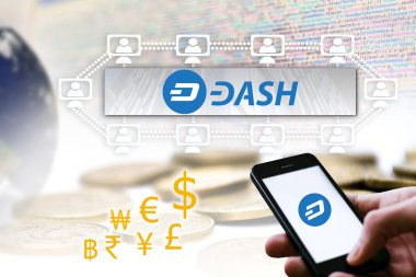 Dash sikke, bir Cryptocurrency blockchain platformu, dijital para kavramı