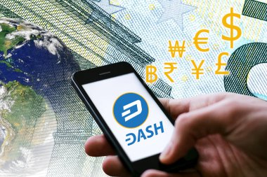 Dash sikke, bir Cryptocurrency blockchain platformu, dijital para kavramı   