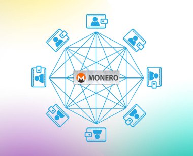 Monero sikke, bir Cryptocurrency blockchain platformu, dijital para kavramı