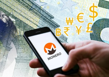 Monero sikke, bir Cryptocurrency blockchain platformu, dijital para kavramı