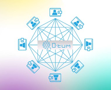 Q-tum sikke, bir Cryptocurrency blockchain platformu, dijital para kavramı 