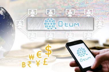 Q-tum sikke, bir Cryptocurrency blockchain platformu, dijital para kavramı 