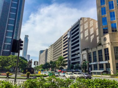 Makati, Filipinler - 19 Temmuz 2015: Makati city, Manila. Makati, Filipinler finans merkezidir