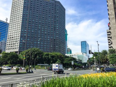 Makati, Filipinler - 19 Temmuz 2015: Makati city, Manila. Makati, Filipinler finans merkezidir