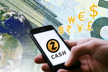 Zcash kavramı. Kripto para biriminin güvenli zinciri. Dijital para