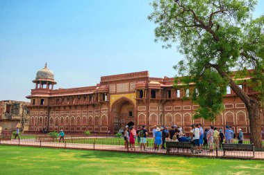 Agra 'daki Kızıl Kale 'deki jahangir Sarayı, Uttar Pradesh, Hindistan