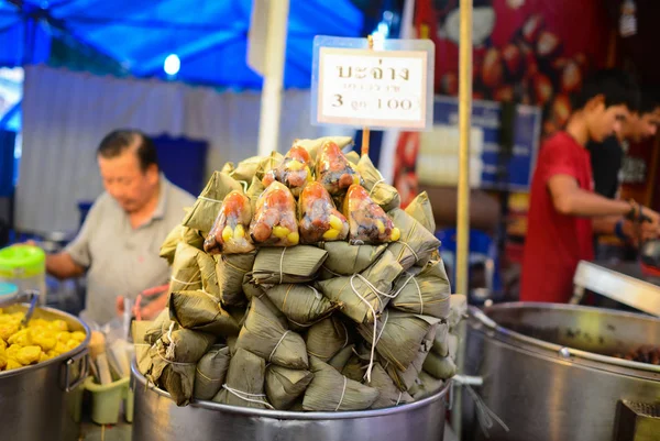 Klibbigt Ris Knödeln Street Food Bangkok Thailand — Stockfoto