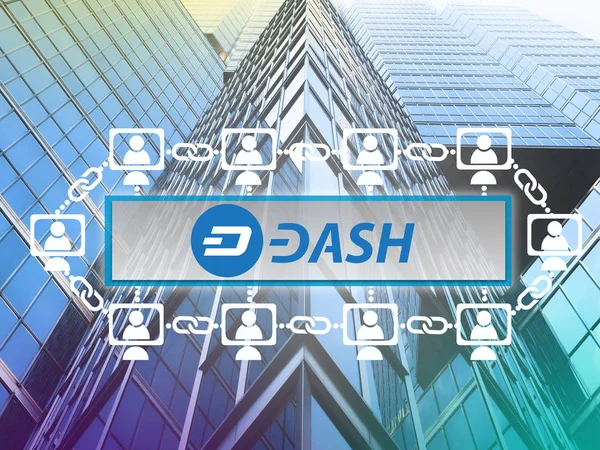 Dash sikke, bir Cryptocurrency blockchain platformu, dijital para kavramı   