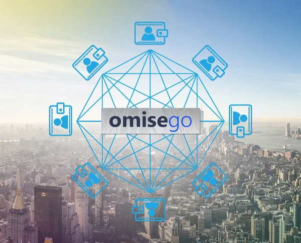 Omisego para kavramı, bir Cryptocurrency zinciri, dijital mone güvenli.