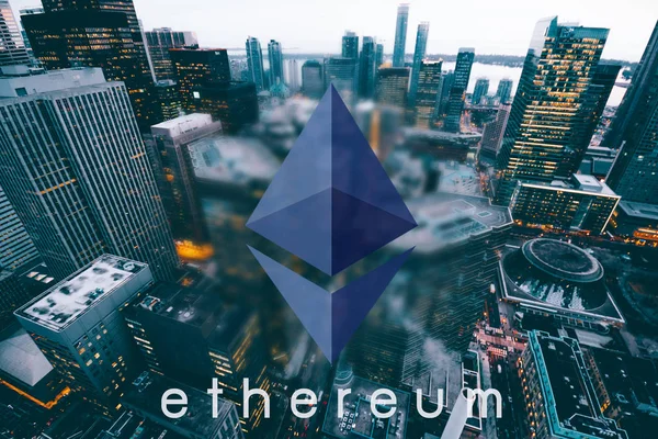 Konzept Von Ethereum Einer Kryptowährung Blockchain Digitalem Geld — Stockfoto